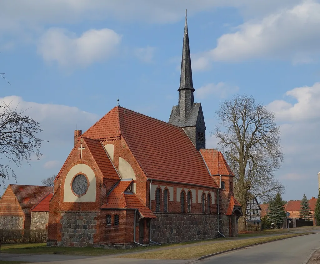 Southern view of Wallitz church, Rheinsberg municipality, Ostprignitz-Ruppin district, Brandenburg state, Germany