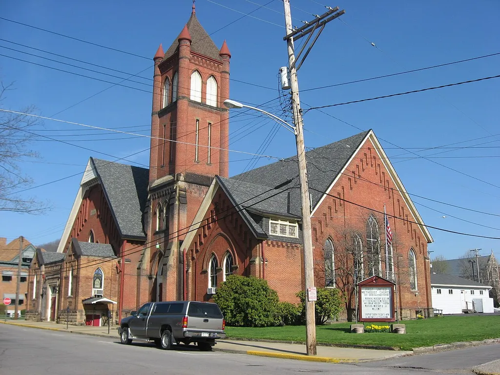 The former first United Methodist Church of Beaver Falls, located at 716 Tenth Street in Beaver Falls, Pennsylvania, United States.