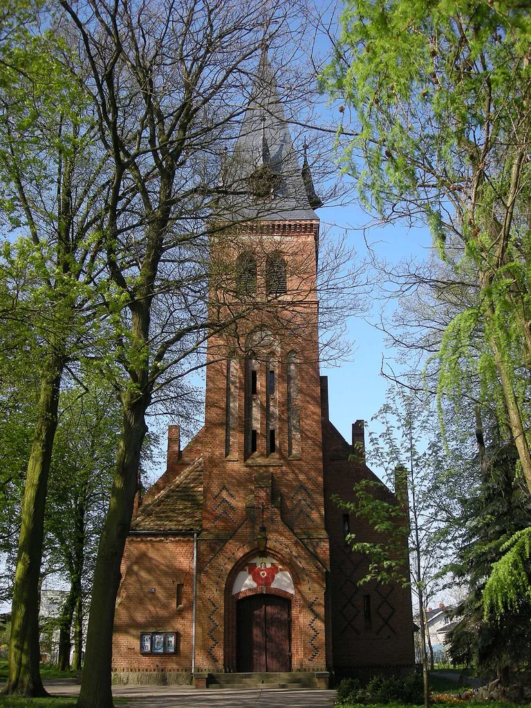 The church in Grzybno, Poland.