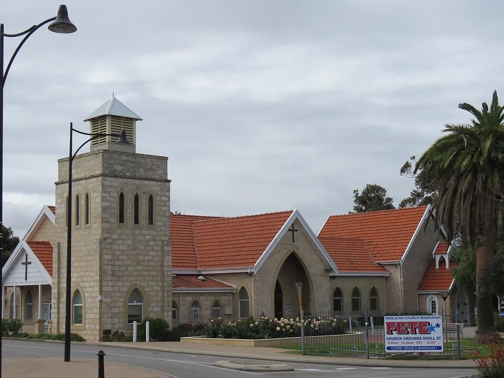 The heritage listed Christ’s Church Anglican Church, Mandurah, Western Australia.