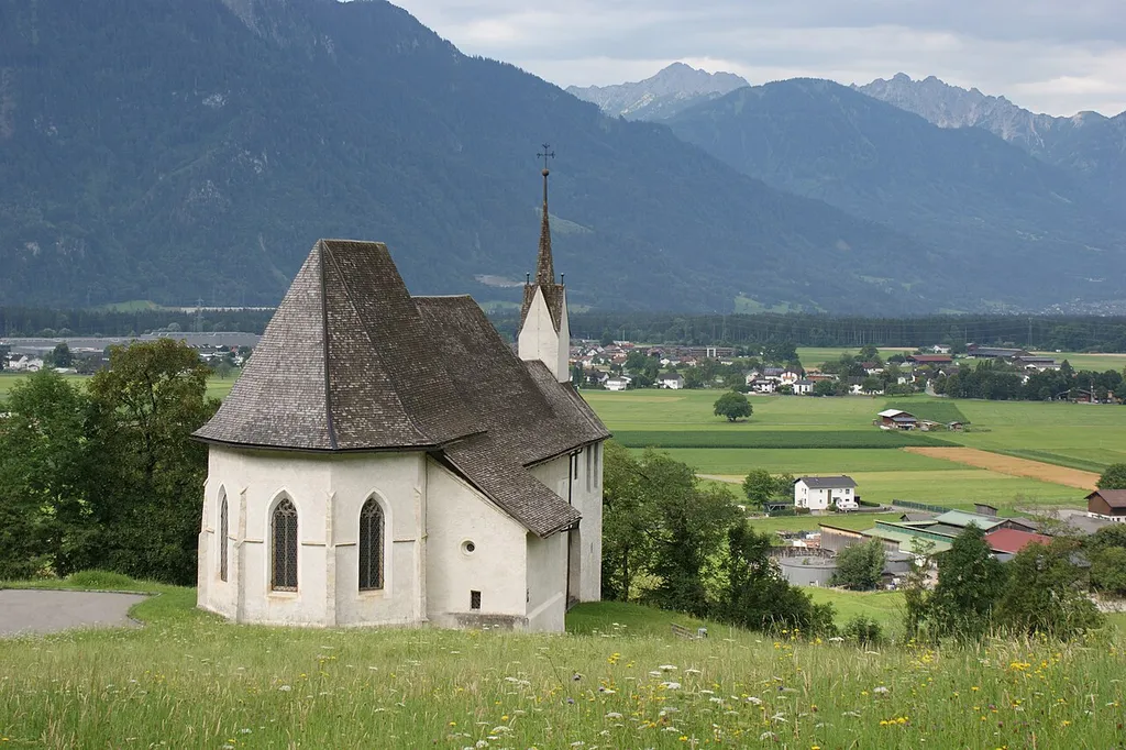 Old parish church Sankt Martin in Ludesch, Vorarlberg, Austria. Comes from the early Middle Ages. Late Gothic equipment.