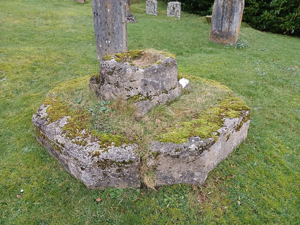Base of medieval churchyard cross, Skilgate, Somerset, England. Grade II listed.