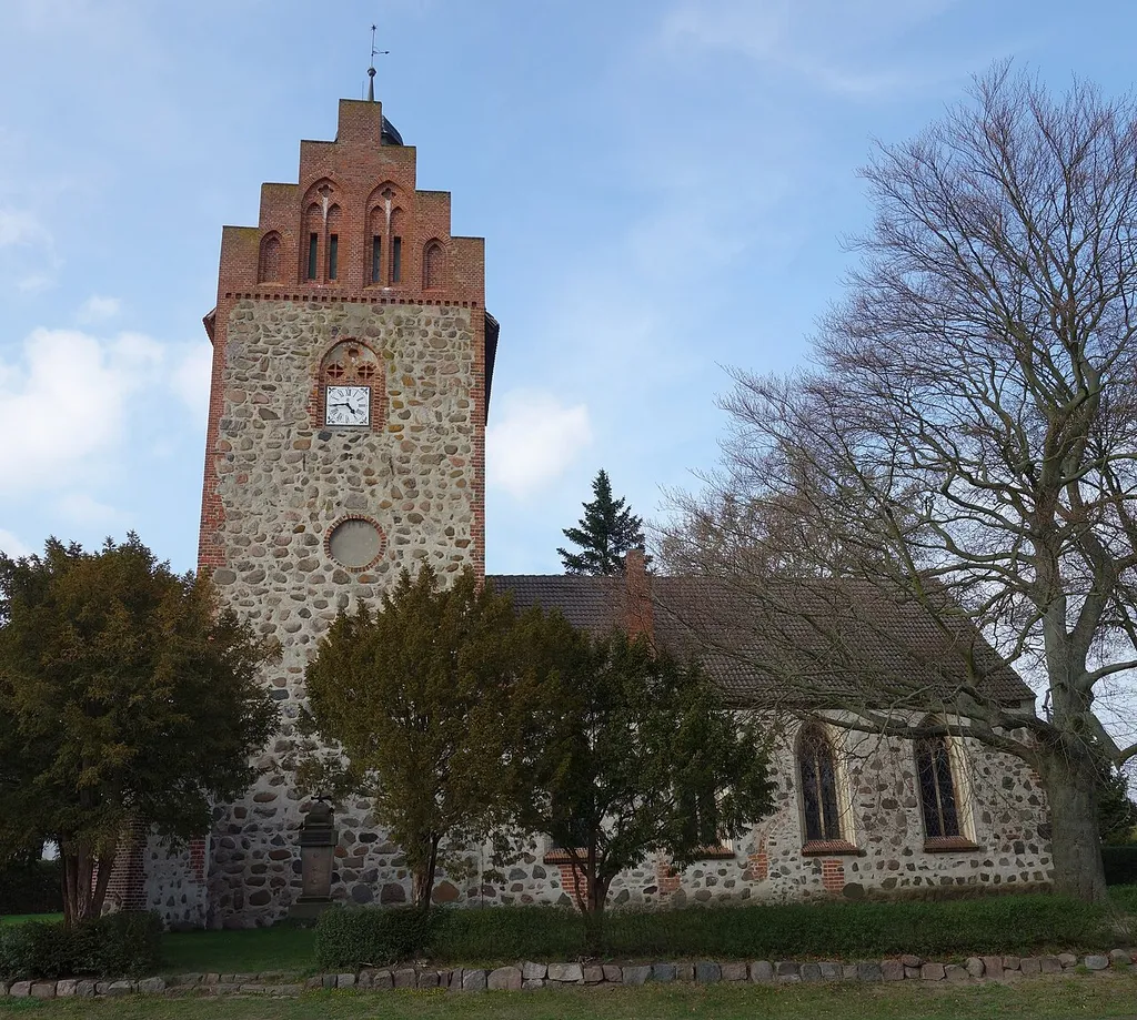 Southern view of church in Schönermark, Stüdenitz-Schönermark municipality, Ostprignitz-Ruppin district, Brandenburg state, Germany