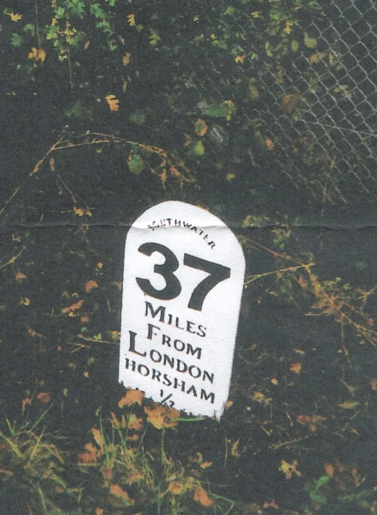 Modern Milestone by the B2237, Worthington Road