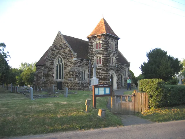 All Saints' parish church, Upper Stondon, Bedfordshire, seen from the southwest