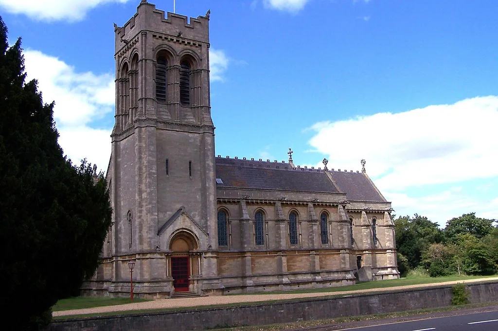 St Mary's new parish church, Woburn, Bedfordshire, seen from the south