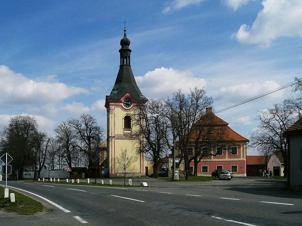 Záhoří village in the Písek District, Czech Republic. Church of Saint Michael