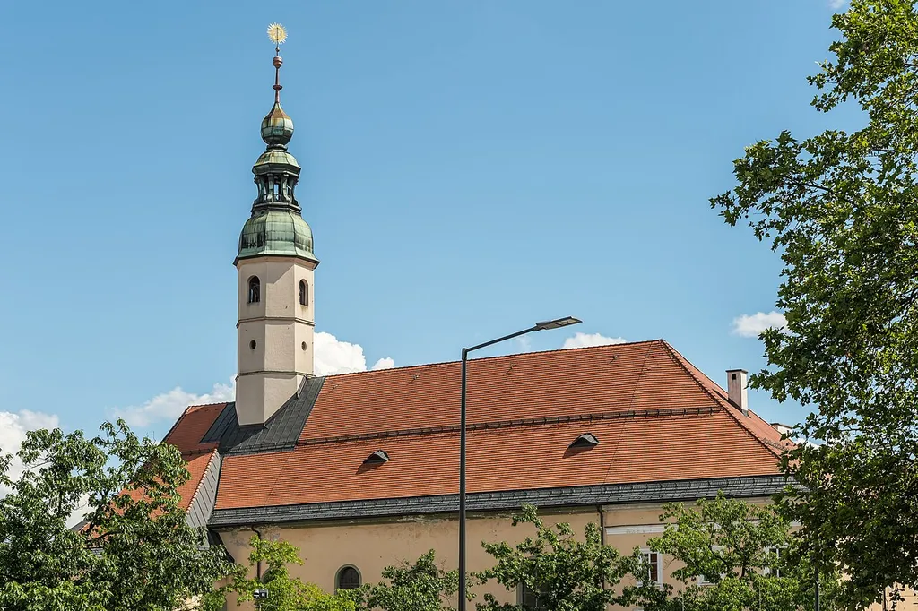 Mary`s church on Benediktinerplatz, inner city, statutary city Klagenfurt, Carinthia, Austria, EU