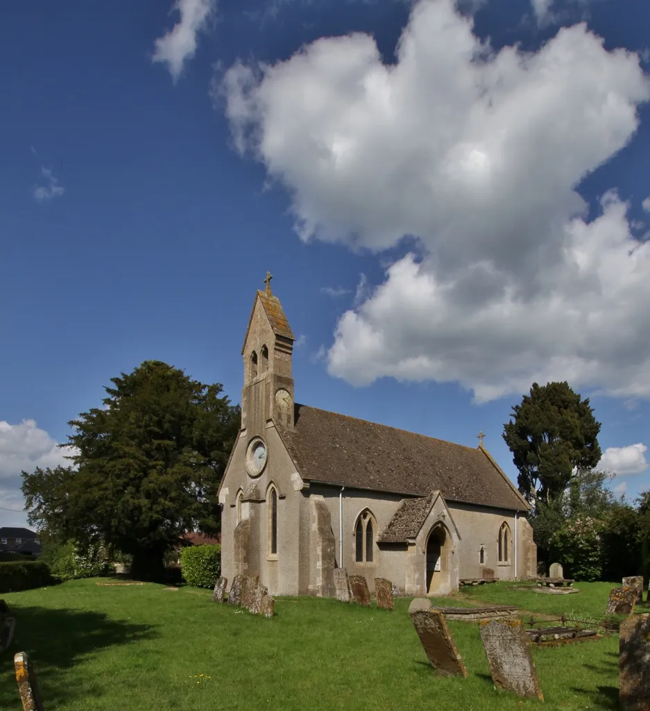 Parish church of St Michael and All Angels, Newton Purcell, Oxfordshire, seen from the southwest