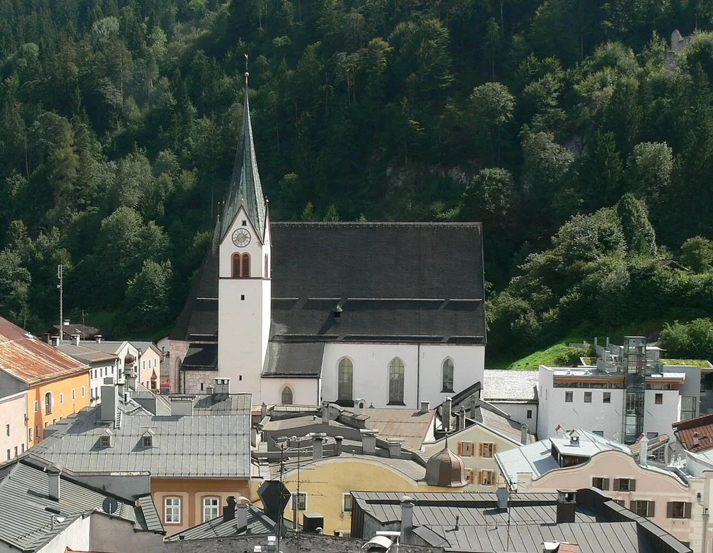 Rattenberg (Tyrol). View from Saint Augustine church tower to Saint Virgil parish church.