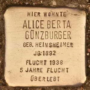 Stolperstein dedicated to Alice Berta Günzburger