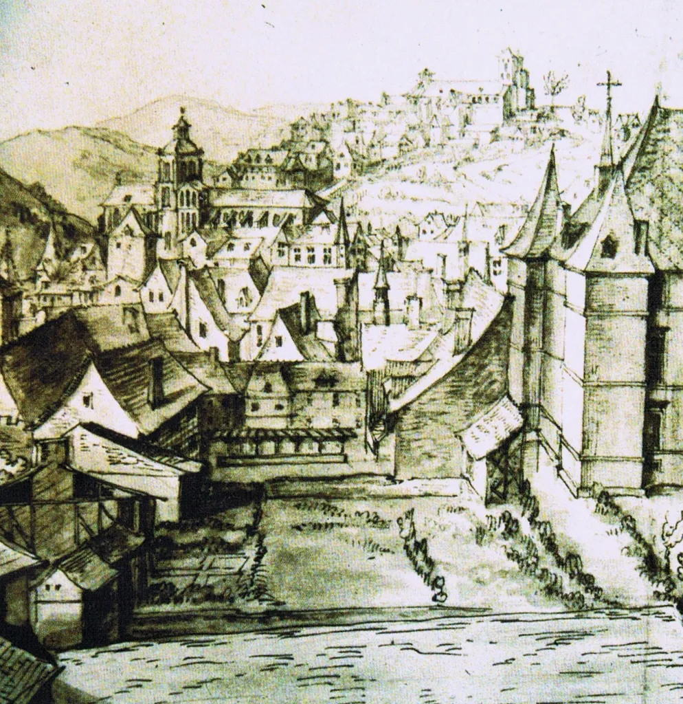 Les cathédrales Saint-Jean et Saint-Etienne de Besançon, en 1610.