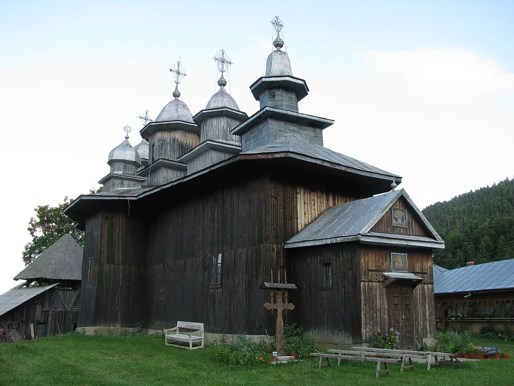 Wooden church "Adormirea Maicii Domnului" from Găvanu village, Mânzăleşti commune, Buzău county, Romania