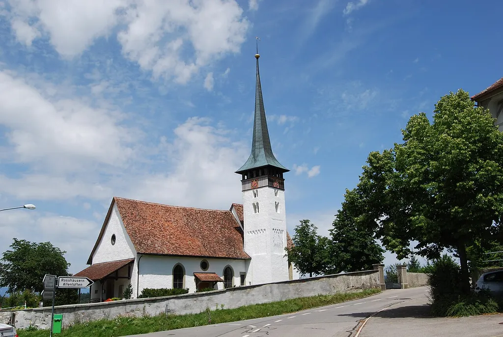 Church of Mühleberg, canton of Bern, Switzerland