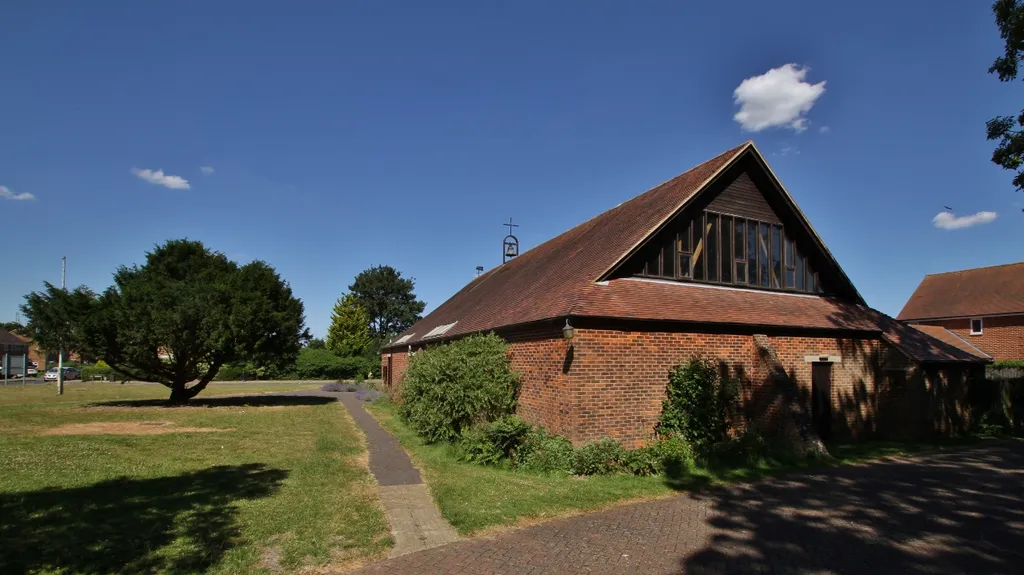 St Peter's parish church, Newlands Avenue, Northbourne, Didcot, Oxfordshire, seen from the southwest