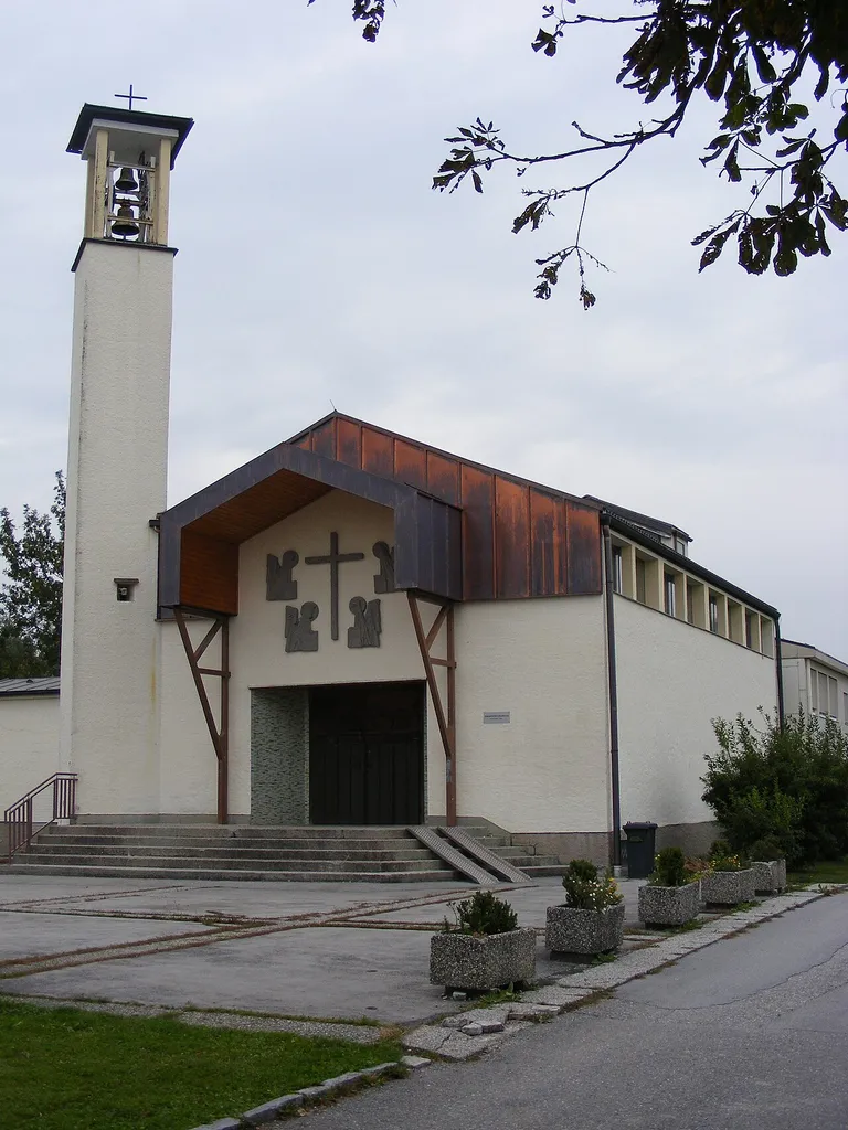 St. Luke Protestant church in Bürmoos, state of Salzburg, Austria; inaugurated on 20th October 1963
