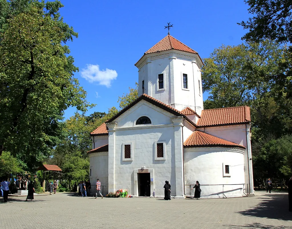 The view on the Zugdidi Cathedral in the city Zugdidi in western Georgia