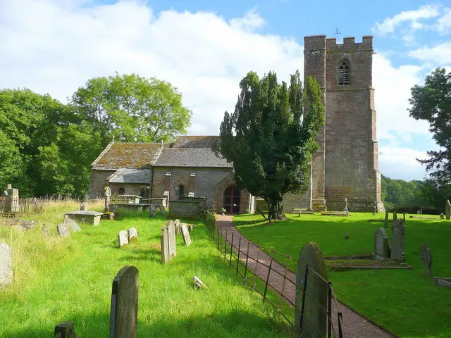 St. Dubricius' church, Hentland. A delightfully isolated church in a secluded valley between Pengethley and Kynaston. The saint is described here; 877972.