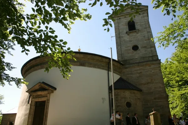 The contemporary church of pilgrimage at the Armesberg (Mount Armes) in the Upper Palatinate.