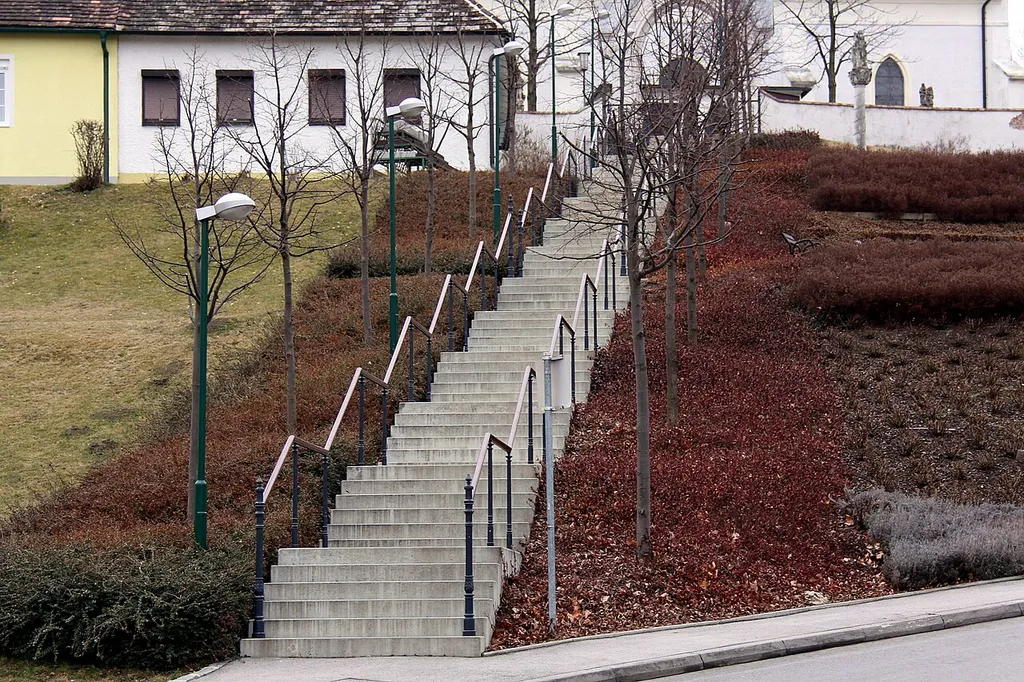 Stairs to parish church - Mattersburg.