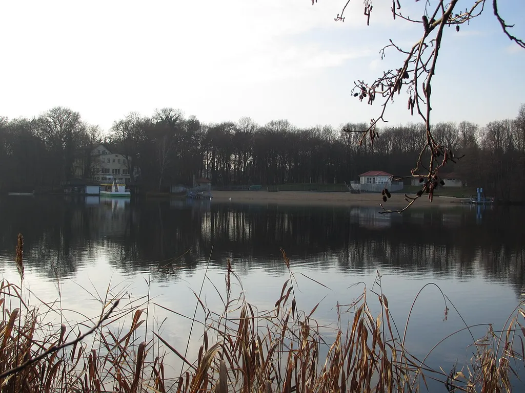 Strausberg Stadtansichten, Postbruch, Blick zum Strandbad Bötzsee der Gemeinde Petershagen/Eggersdorf