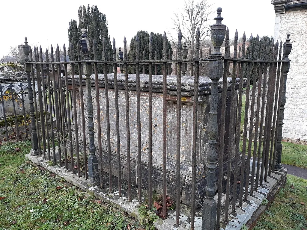Paine Chest Tomb, Grade II listed. The churchyard of St. Laurence, Seale, Surrey, England.