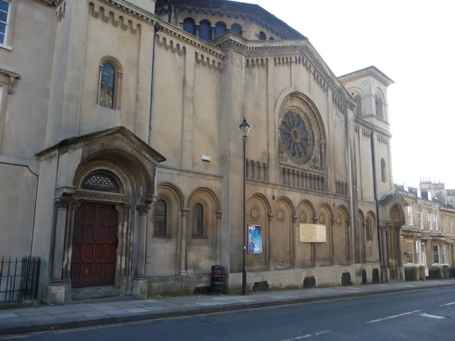 Elim Pentecostal Church, Charlotte Street, Bath, Somerset, seen from the northeast. Built as a Congregational chapel.