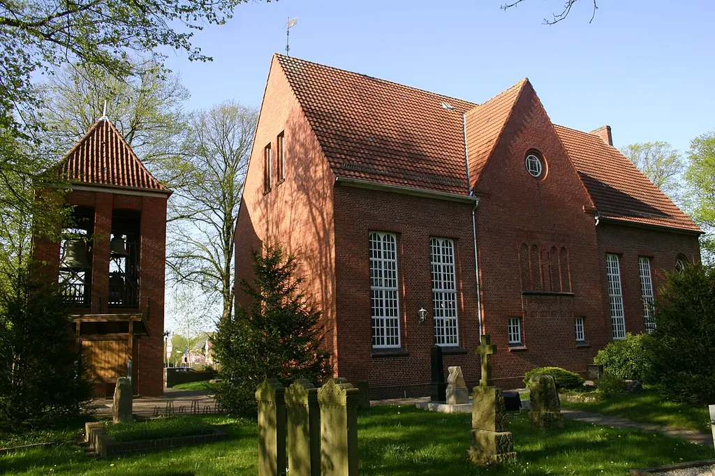 Historic church in Oldersum, district of Leer, East Frisia, Germany