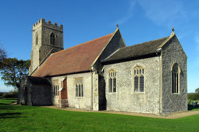 All Saints' parish church, Bodham, Norfolk, seen from the southeast