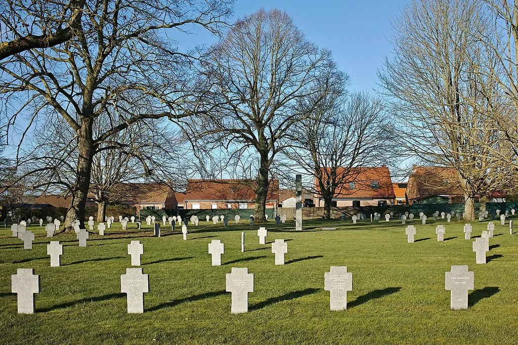 View of the German military cemetery in Pont-à-Vendin.