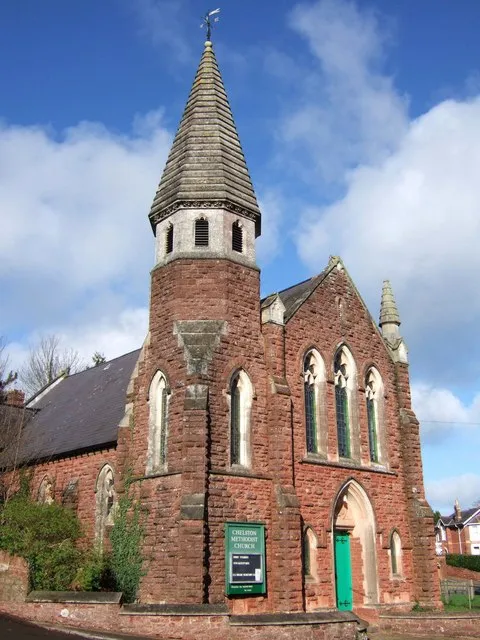 Methodist church, Chelston This church with its octagonal spire on Old Mill Road, between the junctions with Huxtable Hill and Ashfield Road, was built of local red sandstone in 1908.