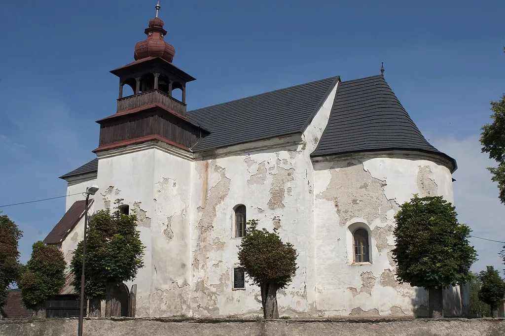 Lutheran church in Kameňany, Slovakia. The church was founded in 13th century and is rich on gothic frescos in its interior.