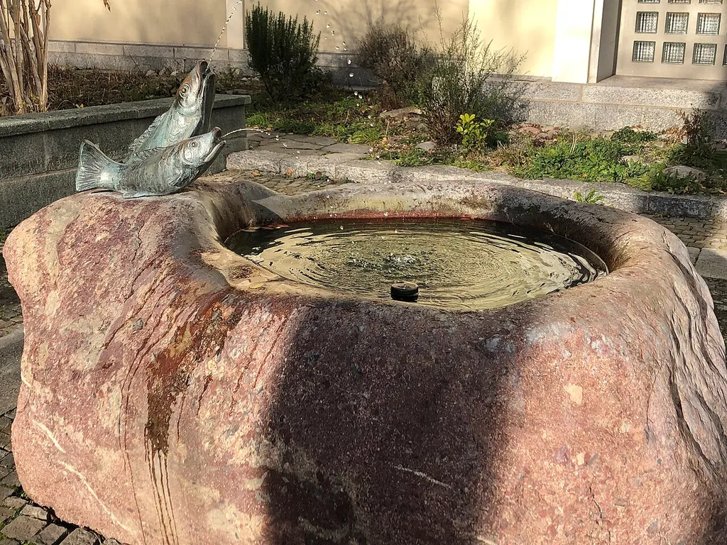 Stone Fountain with two Fish