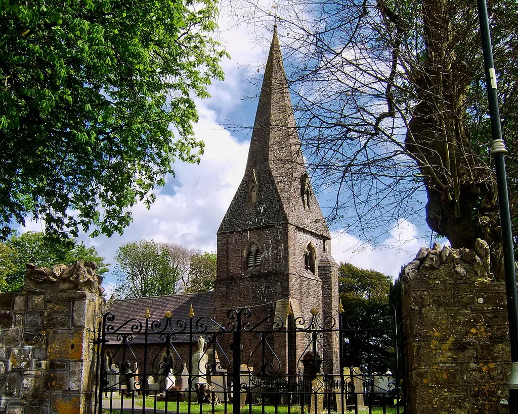 Set on a slight hill, this church spire can be seen for miles around.The earliest church here was founded in the 6thC by saint Twrog.