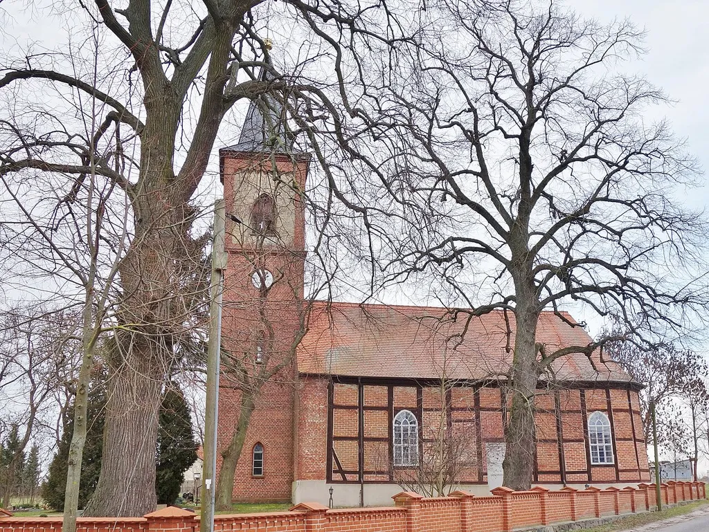 Southern view of Lüchfeld church, Temnitztal municipality, Ostprignitz-Ruppin district, Brandenburg state, Germany