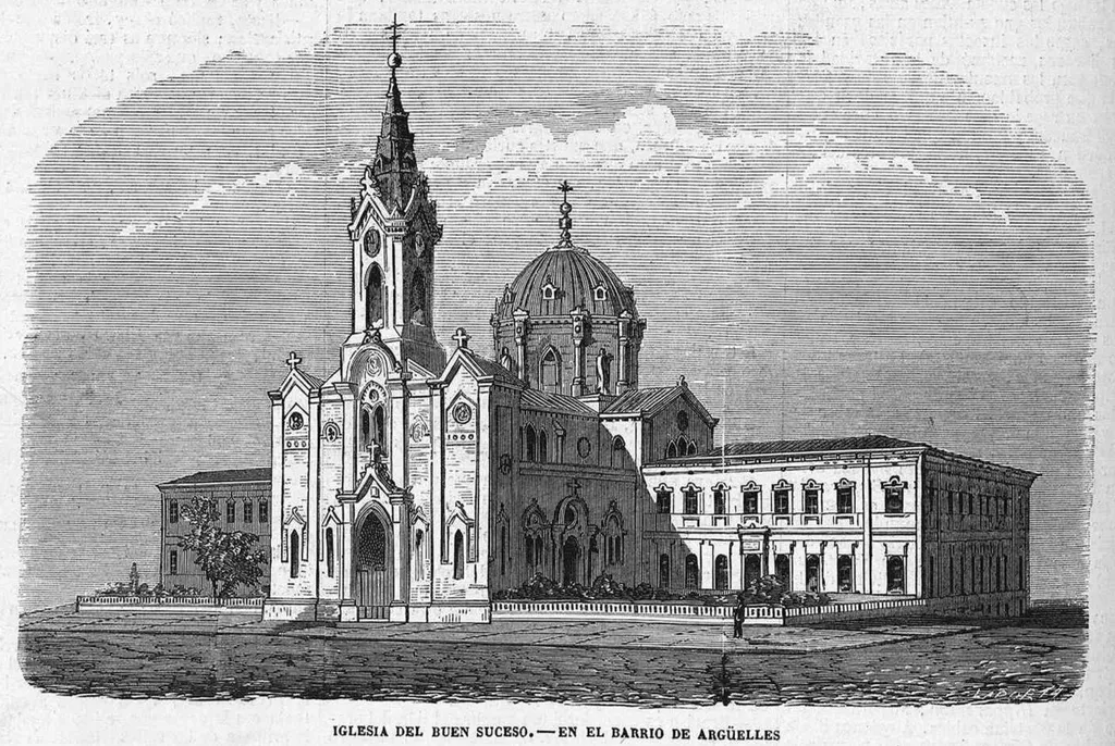 Iglesia del Buen Suceso en el barrio de Argüelles, en la revista española El Museo Universal.