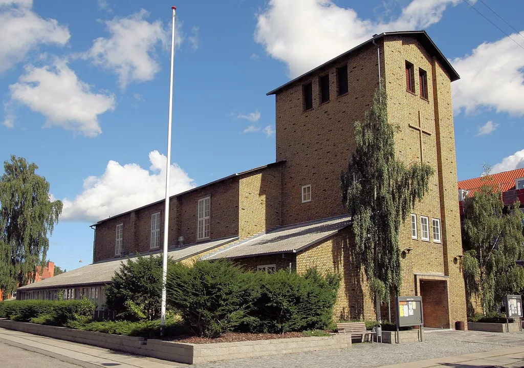 Aalholm Kirke in Copenhagen, Denmark. Exterior.