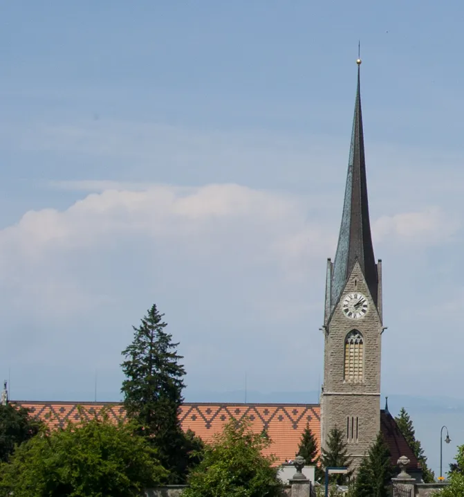 Jugendkirche Rorschach, Blick vom Benediktinerkloster Mariaberg