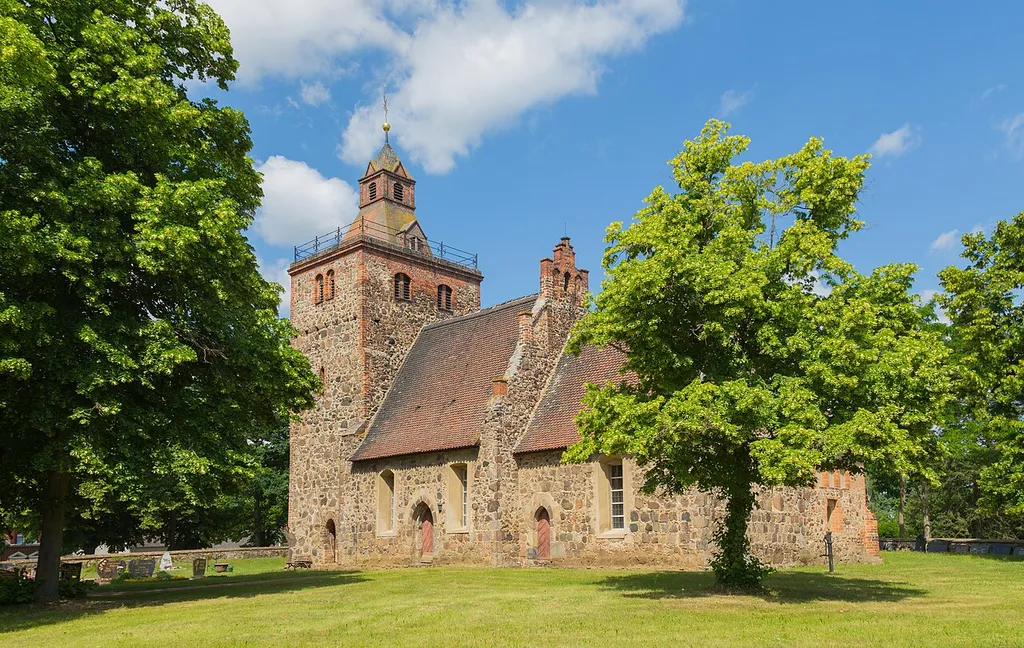 The Protestant village church of Paserin, district of Luckau, Landkreis Dahme-Spreewald, Brandenburg, Germany.