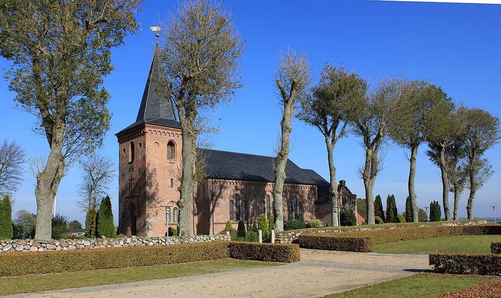 Dalby Kirke church was built by royal constructions LA Winstrup who also converted and newly built other churches in the Kolding 's outskirts. The church is built of red brick on a solid granite base and is listed in mostly Romanesque and Gothic style. On 12 October 1873, the church was consecrated by the Vicar M. Mørk Hansen. The church was refurbished in 1971 and 1998-99.