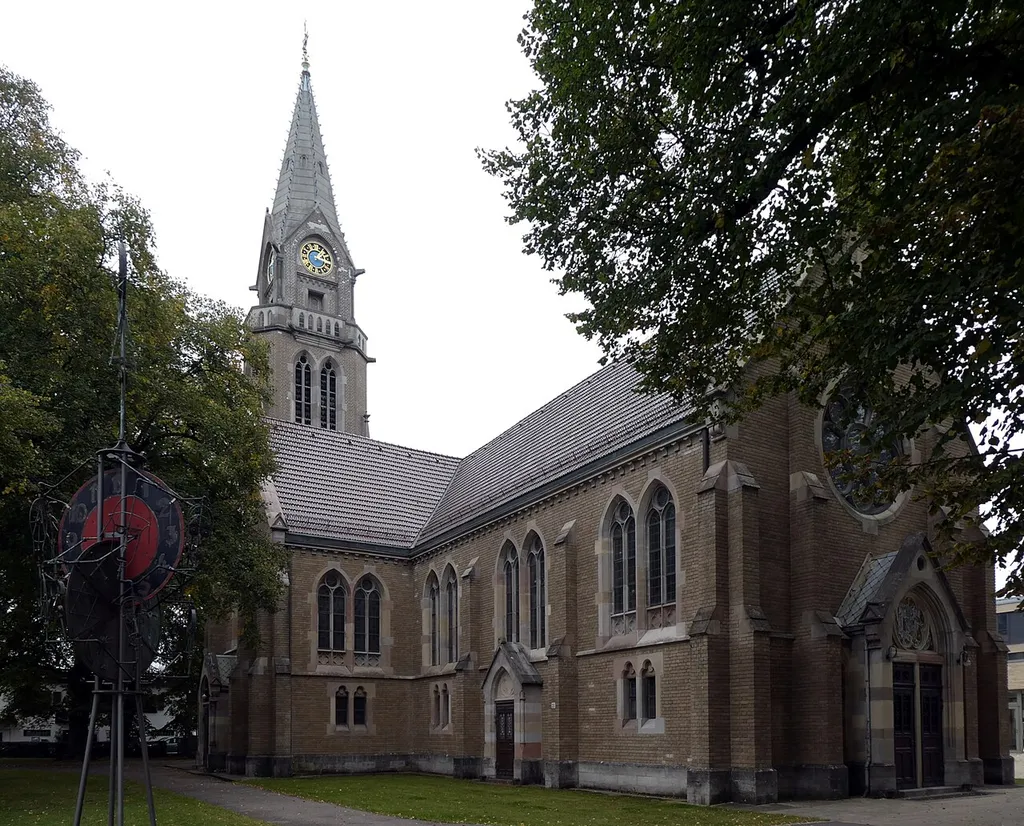 Ulm-Söflingen, Christuskirche von Nordwesten gesehen. (Baujahr 1900)