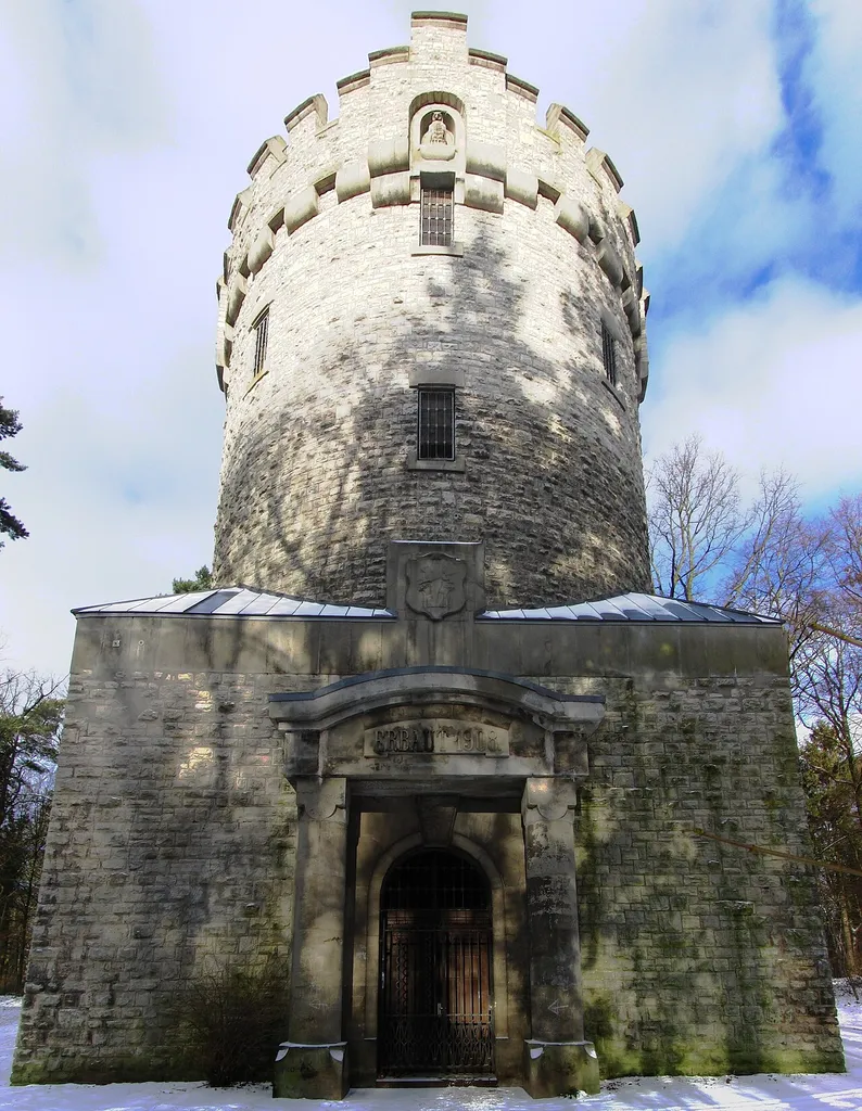 Water tower on the Herzberg, Peine, Lower Saxony, Germany. Seen from South.