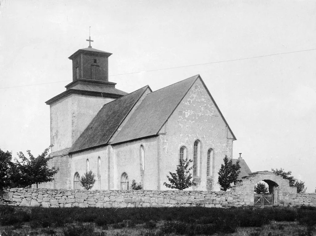 Vamlingbo Church on southern island of Gotland. The church was built in the middle of the 13th century. The photographer Olivia Wittberg (1844-1908) was from Gotland.