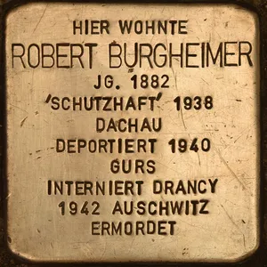 Stolperstein dedicated to Robert Burgheimer