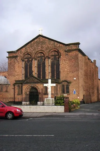 Roman Catholic church of St Alban, Bewsey Road, Warrington, seen from the southwest