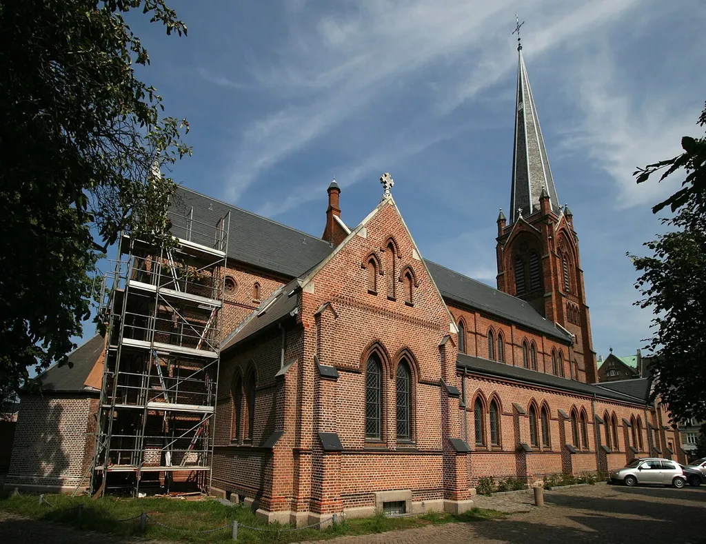 Sankt Jakobs Kirke in Copenhagen, Denmark. Rear view.