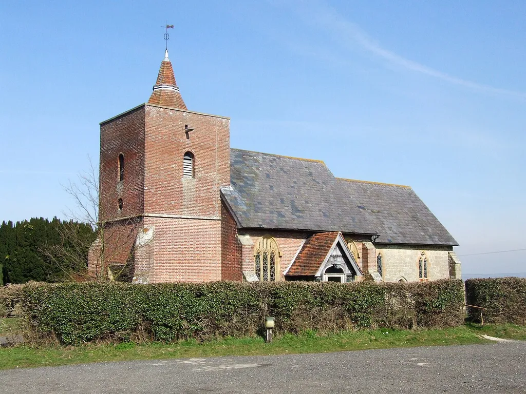 All Saint's parish church, Tudeley, Kent, seen from the southwest