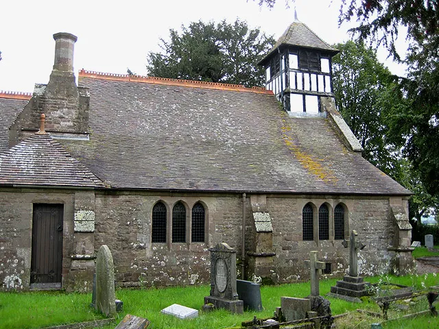 St Junabius' parish church, Llandinabo, Herefordshire, seen from the north