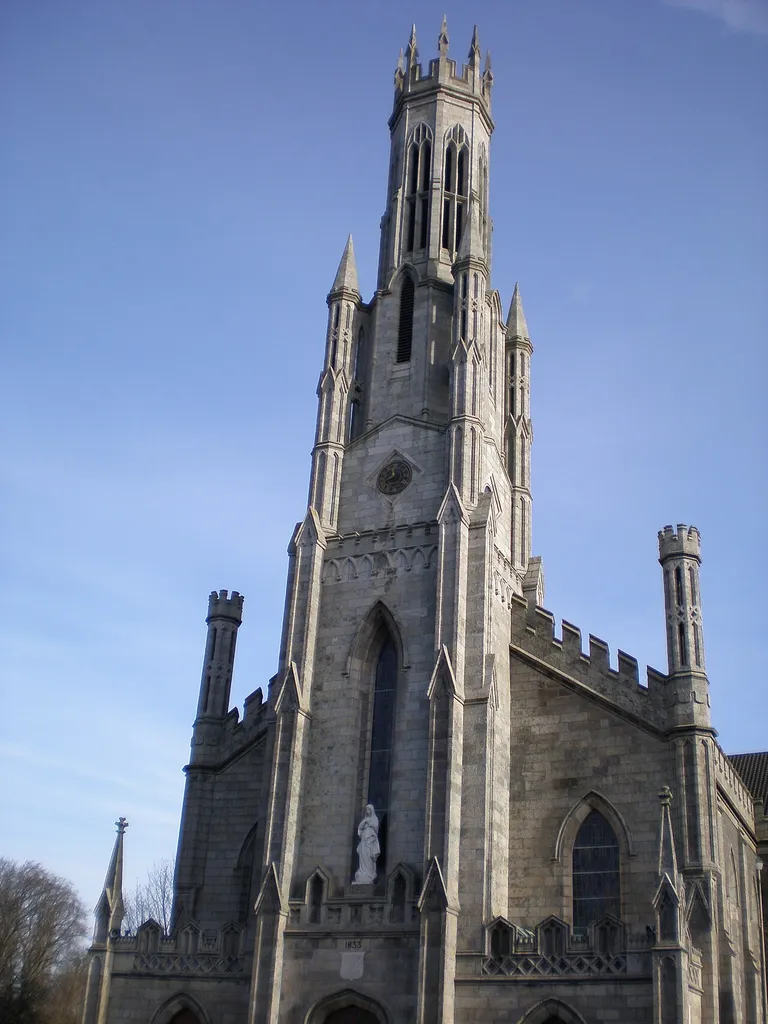 A photograph of Carlow Catholic Cathedral, Dioscese of Kildare and Leighlin, Ireland, taken by myself. As per COM:CRT/Ireland#Freedom of panorama buildings in public places can be photographed and these images used in any way. In this spirit I release all copyright on this photograph.