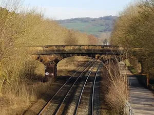 Road Bridge Over Railway By Duffield Church